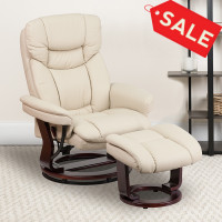 Flash Furniture BT-7821-BGE-GG Beige Leather Recliner in Beige
